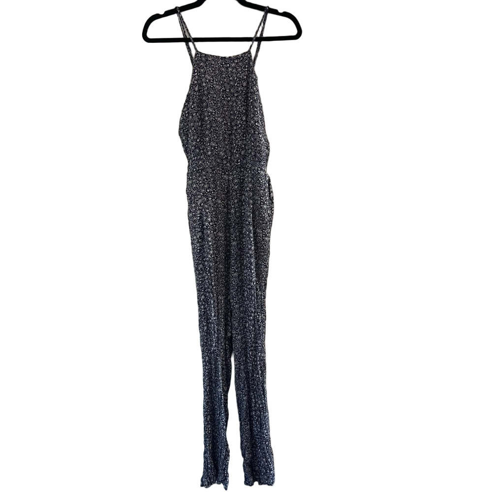 Hypnotic Women’s Floral Blue Smocked Front Jumpsuit